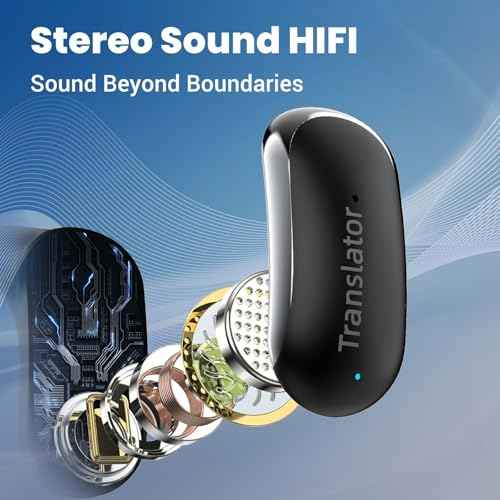 Translation Earbuds Real-Time for iPhone & Andorid AI Headphones Language Translation 144-Language Real-Time Two-Way OWS Translator Earbuds for Travel Business Study (AF56 Black Online)