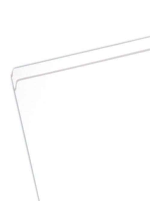 Smead File Folder, Reinforced Straight-Cut Tab, Letter Size, White, 100 per Box (12810)