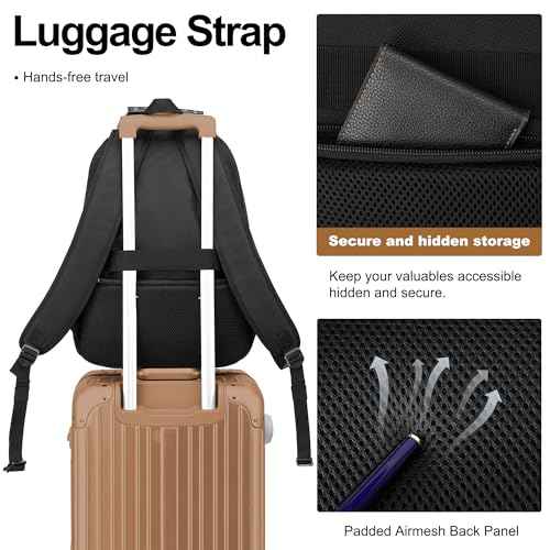 Boavan Laptop Backpack for men, 17.3 inch Laptop Bag with USB Port, Waterproof Travel Work Backpack Purse, Anti-Theft Teacher Nurse Doctor Casual Bookbags Office Business backpack £¬Black