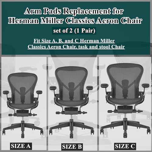 Armrest Replacement Pads for Herman Miller Aeron Classic (Graphite/Black) – 1 Pair