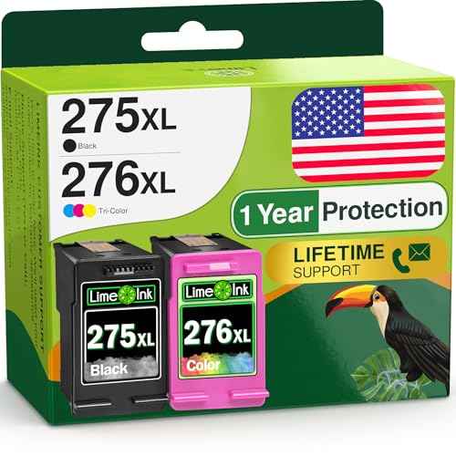 Limeink 2 Remanufactured Ink Cartridges Replacement for Canon 275 276 Ink Cartridges 275xl 276xl for Canon 275 276 Pixma TS3522 TR4720 Cartridge Printer