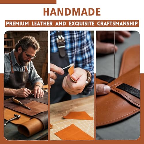 4 Pcs Leather Bookmark, Classic Stitched Bookmark with Leather Rope, Bookmarks for Men, Handmade Stitched Book Marks Page Markers for Book Reader Teachers Students School Office