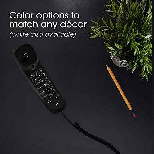 Power Gear Coiled Telephone Cord, 4 Feet Coiled, 25 Feet Uncoiled, Phone Cord works with All Corded Landline Phones, For Use in Home or Office, Black, 76139