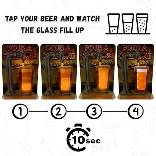 MACHERA Pour Your Own Beer Funny Birthday Cards for Men Women Dad Husband Son, Beer Birthday Cards for 21st, Retirement - from Daughter Son Kids & Wife with interactive Beer Tap