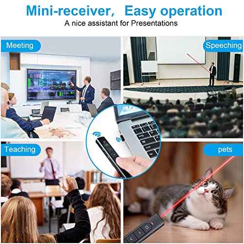 £¨4 Units£© Wireless Presenter Remote, Presentation Clicker with Hyperlink & Volume Remote Control PowerPoint Office Presentation Clicker for Keynote/PPT/Mac/PC/Laptop