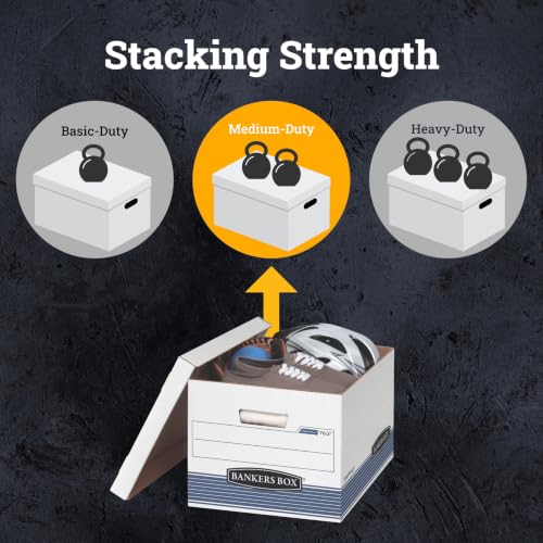 Bankers Box 20-Pack Medium-Duty File Storage Boxes with Lids, Letter & Legal