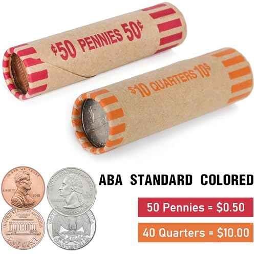 L LIKED 144 PCS Preformed Coin Wrappers Rolls for Penny and Quarter, 72 Each Denomination
