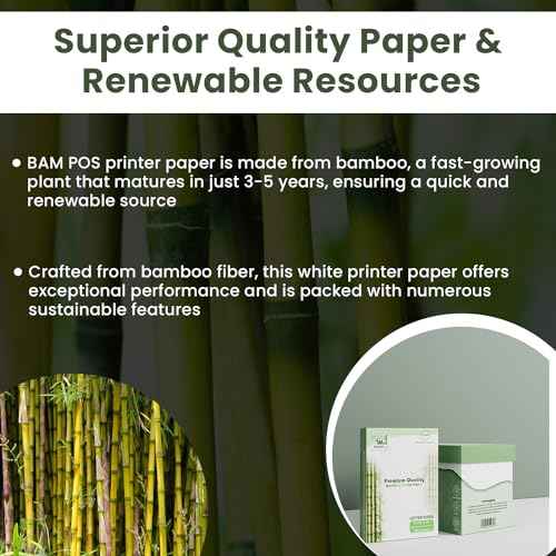 BAM POS Bamboo Printer Paper - 8 1/2¡± x 11¡±- 20LB Multipurpose White Paper - Made from Bamboo Fiber, Renewable Resources, Zero Trees Used - 3 reams (1500 Sheets)