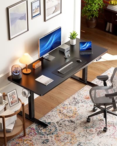 HUANUO 71 x 35 Inch Electric Standing Desk with Brushless Motor, Black