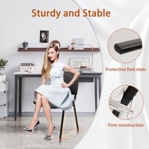 CLATINA 5-Pack Stackable PU Leather Waiting Room Chairs – Black