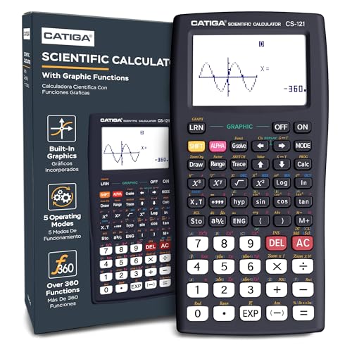CATIGA Black Scientific Graphing Calculator CS-121 for Students