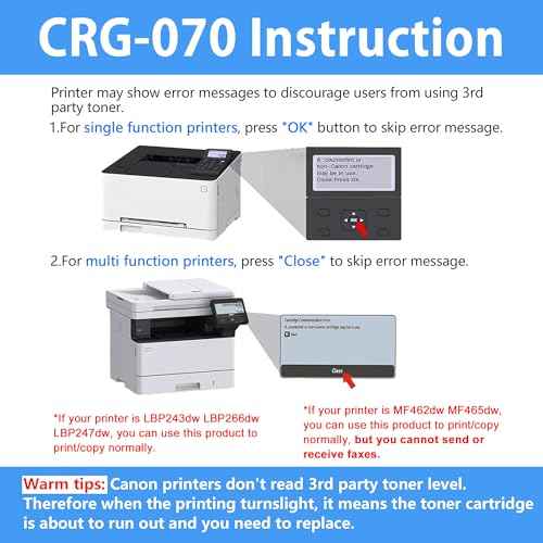 LCL 070 Black Toner Cartridge Replacement for Canon 070 CRG070 CRG-070 5639C001 imageCLASS MF461 MF461dw MF462 MF462dw MF465 MF465dw LBP243 LBP243dw LBP266 LBP266dw LBP247 (1-Pack)
