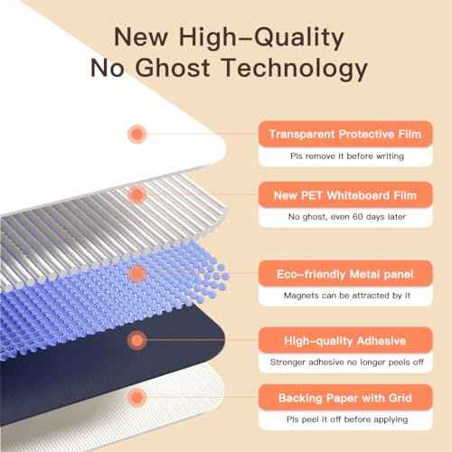 GMEHAR Magnetic Whiteboard Contact Paper, 47¡± x 24¡± Adhesive Dry Erase White Board for Wall,Peel and Stick Magnet Wallpaper for Home, Fridge, Kid¡¯s Playroom, Office, Classroom