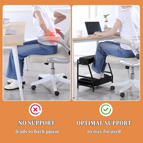 Balapet Adjustable Double Step Footrest with Washable Cover – Black, Ergonomic Under-Desk Foot Rest