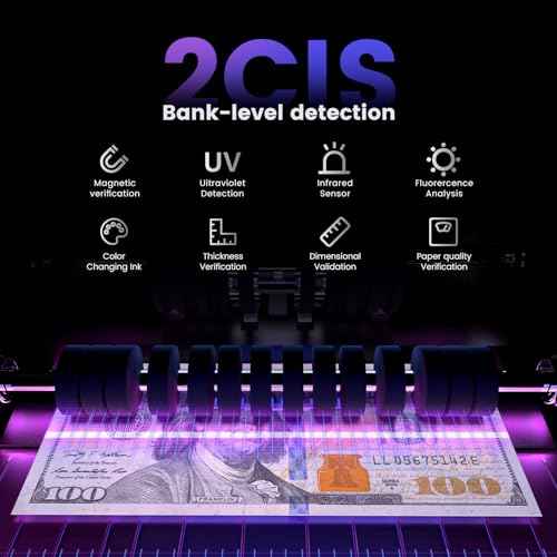 Aneken Mixed Denomination Money Counter with Counterfeit Detection, Touch Screen, and 2CIS/UV/MG/IR/DD/DBL/HLF/CHN, Value and Mixed Counting for Accurate Cash Counting
