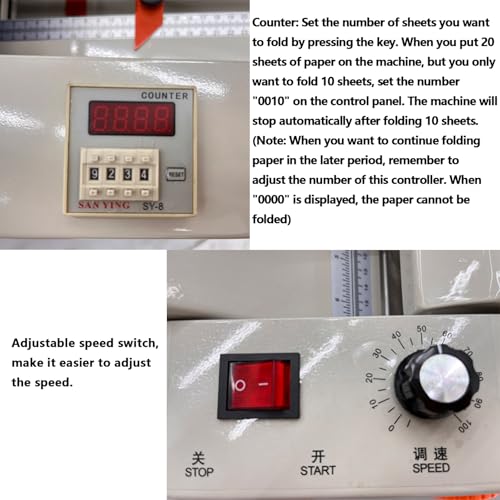 WYDDDARY Automatic Paper Folding Machine 12x27in Max Speed 262ft/min for Documents & Business Letters