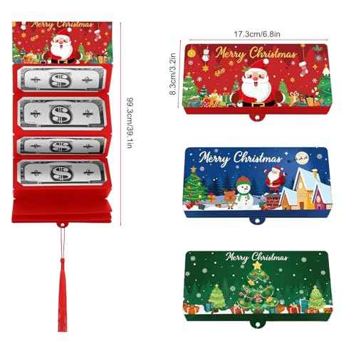 3PCS Upgrade Surprise Card Holder Christmas Cashs Envelope with Money Clip, 2026 New Christmas Cash Gift Envelope, DIY Cash Gift Card Holders Xmas With 10 Slots