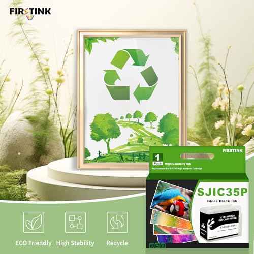 SJIC35P Gloss Black Ink Cartridge C13T44B120 Remanufacture Compatible for ColorWorks CW-C6000A CW-C6000P CW-C6500P CW-C6500A Color Inkjet Label Printer