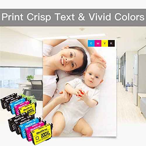 BeOne 200XL Remanufactured Ink Cartridge Replacement for Epson 200XL T200XL Compatible with Workforce WF-2520 WF-2530 WF-2540 Expression Home XP-200 XP-300 XP-410 (10-Pack; 4BK, 2C, 2M, 2Y)