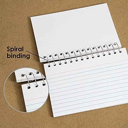 BAZIC Products Ruled Index Cards Book 3" X 5" 1800 Count, Spiral Bound Memo, White Flashcards, Ruled Lined Card for Learning Memory Reminder (50/Pack), 36-Packs