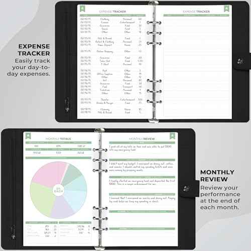 Clever Fox Budget Planner Binder ? Monthly Financial Organizer Book with Pockets, Bill Tracker, Expense Tracker & Cash Envelopes ? Undated Finance Journal for Budgeting ? 7¡È x 9¡È (Black)