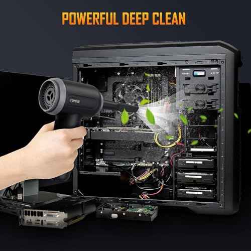 Compressed air Duster, Yomile 2 in 1 180000RPM Cordless Air Duster with Mini Car Vacuum, 9000mAh Battery Dust Blower for Keyboard Cleaner,Rechargeable Air Blower AIC Can for Office Computers