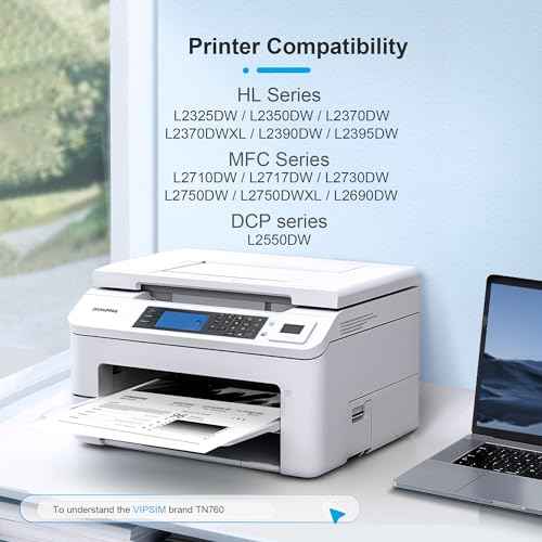 TN760 Toner for Brother Printer Replacement for Brother TN760 TN-760 TN730 TN-730 to use with DCP-L2550DW MFC-L2710DW MFC-L2750DW HL-L2350DW HL-L2370DW HL-L2395DW HL-L2390DW Printer (4 Black)