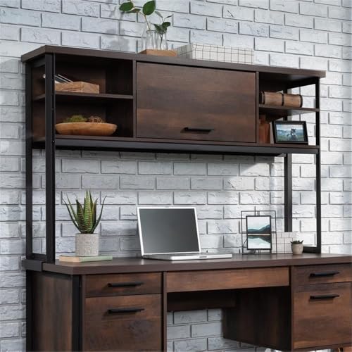 Sauder Briarbrook Barrel Oak Hutch for Computer Desk | Barrister Style