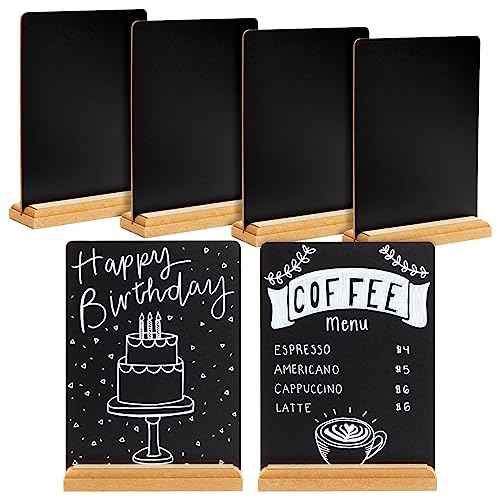 6 Pack Mini Chalkboard Signs with Stand for Table Decorations, Restaurant Food Display, Message Boards, Small Business, Wedding, Banquet, Coffee Shop (6 x 8 Inches)