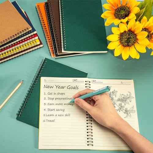 Spiral Notebook Bulk,54 Pcs A5 Notebook,8.3 x 5.5 Inch Spiral Notebooks,College Ruled Spiral Journal Notebook for Office Business School Gifts Supplies,100 Pages/50 Sheets, 9 Colors
