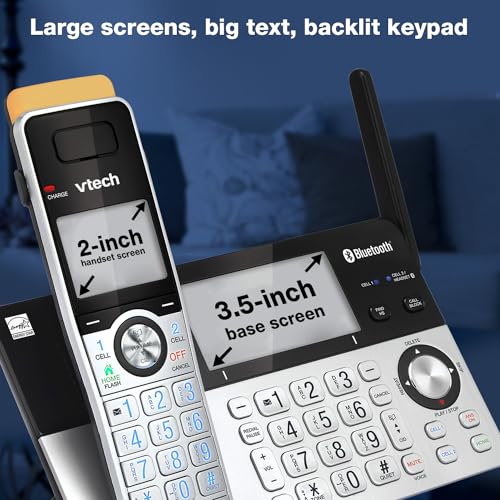 VTech IS8151-5 Cordless Phone with 5 Handsets, 2300 ft Range, Bluetooth, Call Blocking