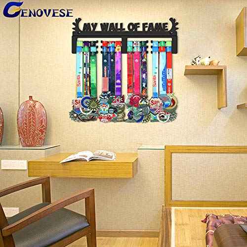 GENOVESE My Wall of Fame Medal Holder Display Hanger Rack,Sturdy Steel Metal,Wall Mounted Over 50 Medals Easy to Install