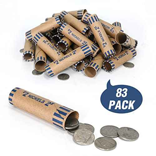 L LIKED 83 PCS Preformed Coin Wrappers Rolls-Nickels