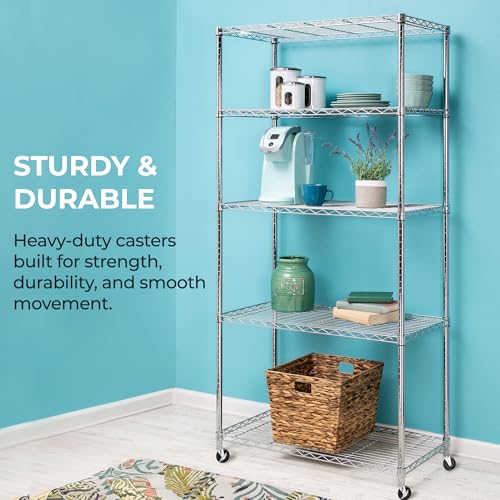 Honey-Can-Do 4" Swivel Caster Wheels Set of 4, Heavy Duty for Wire Shelving