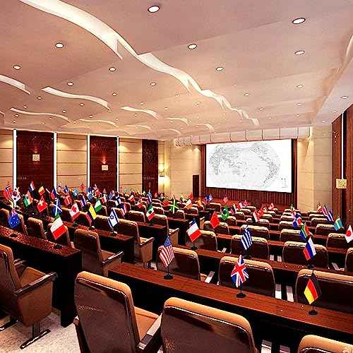 TSMD 50 Countries International World Desk Flags Set Small Mini Office Table Stick Flag with Stand Base,5x8 Inch
