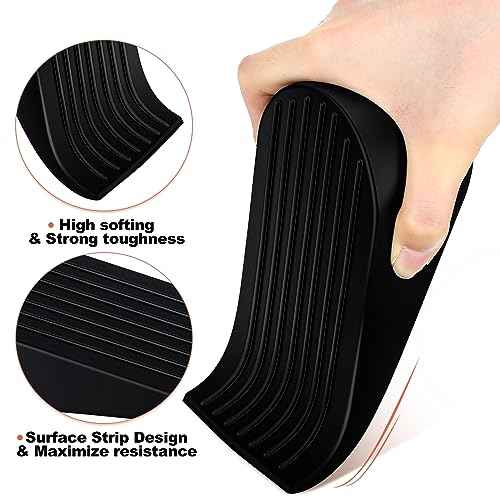 Frienda 8 Pack Large Door Stoppers Heavy Duty Rubber Stopper for Bottom of Door Wedge Stopper for Home Office (Black)