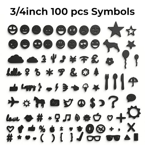 Black Felt Letter Board Letters Set 394 Pcs 3/4 Inch Precut for Standard Grooved Boards