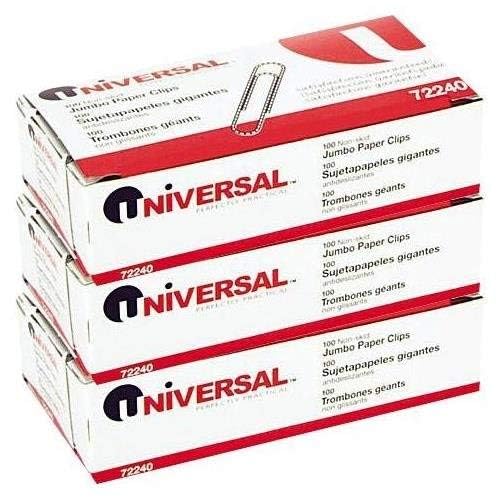 Universal Nonskid Paper Clips, Jumbo Wire 100 ct (3 pk)