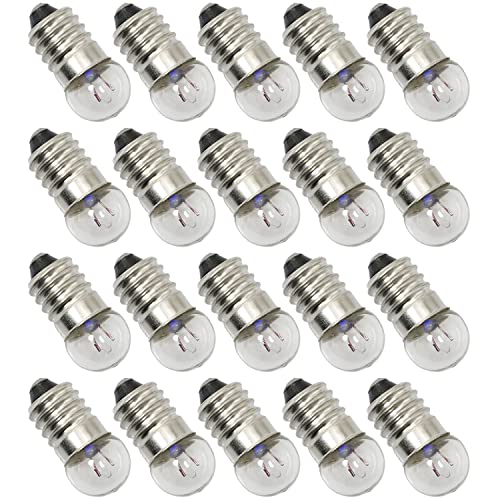 2.5V 0.3A Mini E10 Screw Base Light Bulbs 20PCS Warm White DC Circuit Testing