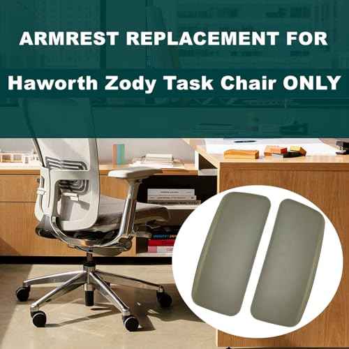Chair Armrest Replacement, Arm Pad Caps Replacement for Haworth Zody Office Chair 1 Pair (Grey)