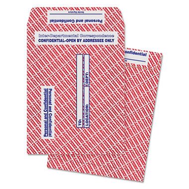 Gray and Red Gummed Interoffice Envelope 10x13 - 100 Pack