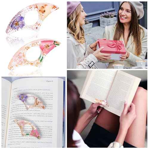 Book Page Holder, Kaluofan 2PCS Thumb Book Page Holder, Book Accessories for Reading Lovers, Handmade Dried Flower Book Opener Holder Thumb, Meaningful Gifts for Book Lovers Teachers Students