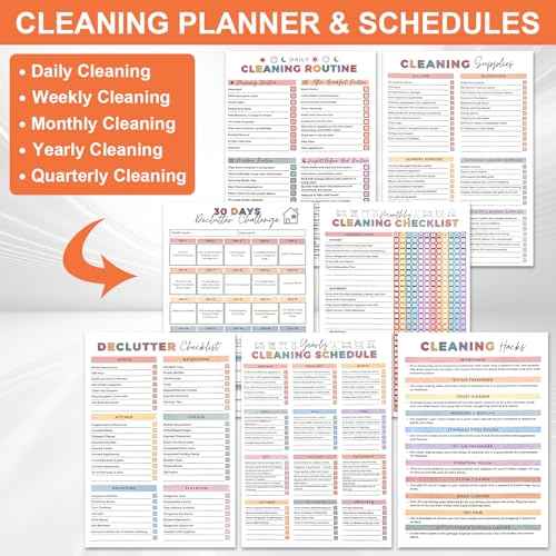 Adhd Cleaning Planner, Cleaning Schedule and Checklist Organizer, Daily Weekly Monthly Household Cleaning Planner for Adults Women, Chore Chart Notebook for Home, Family Cleaning Tasks, DIY Home Improvement