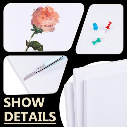BENECREAT 3Pcs 1/2 Inch White Foam Boards, 12x8 Inch Rectangle PVC Foam Sheet Poster Board for Mounting, Crafts, Art, Display, Presentation and Projects