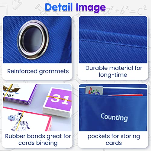 Auchq Blue Circle Time Learning Center Pocket Chart Classroom Calendar & Educational Weather Cards