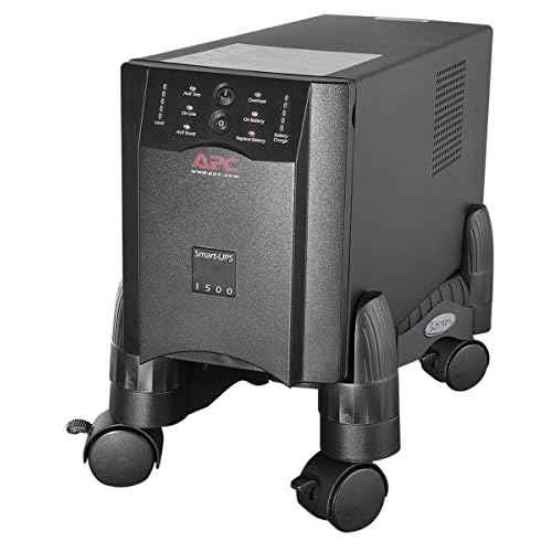 Kantek Mobile CPU Stand with Adjustable Width and Locking Casters, 16-Inch Wide x 7-Inch Deep x 4.8-Inch High (CS200B),Black