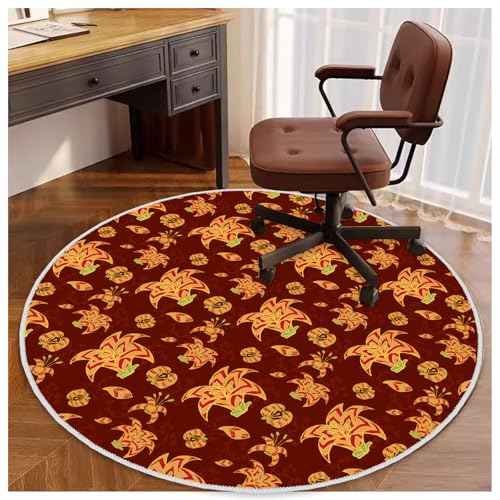 4ft/48in Home Office Chair Mat for Hardwood Floor, Anti-Slip Desk Chair Mats, Computer Gaming Chair Mats for Rolling, Low Pile Carpet Floor Chair Mat(Red-1)