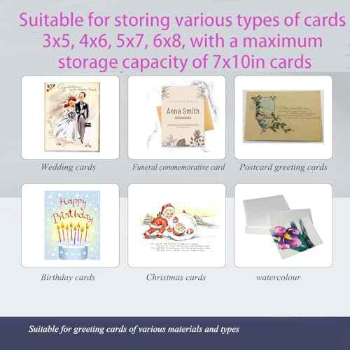greeting card binder organizer Storage boxes and Display;christmas card photo album,Birthday card holder organizer, fit wedding card,Index card,Postcards invitation (black)