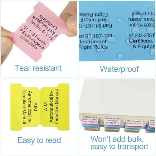 FAR/AIM 2026 Index Tabs for Private Pilot (with No Book), 80 PCS Color-Coded & Laminated Tabs, with Alignment Guide & Bookmark, Tear-Resistant and Waterproof