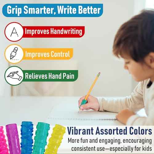 The Classics 12-Pack Extreme Gel Pencil Grips, Assorted Colors and Shapes, 1.3-Inch Long (TPG-16512)